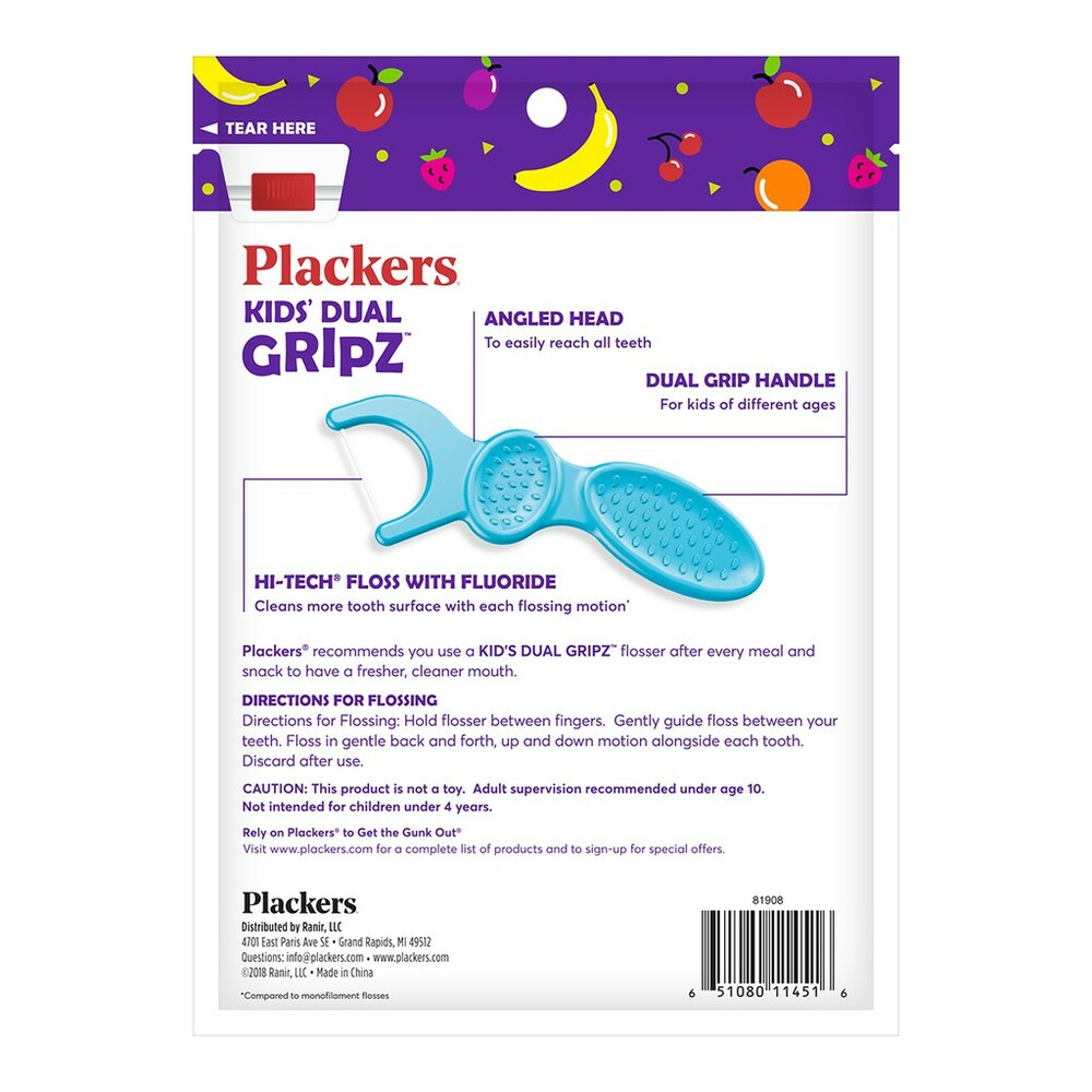 美國 普雷克 Plackers 派樂絲 兒童塗氟牙線棒 水果口味 75入-圖片-3