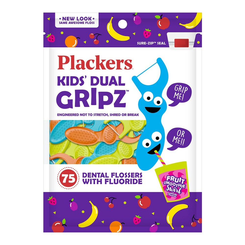 美國普雷克Plackers派樂絲兒童塗氟牙線棒水果口味75入